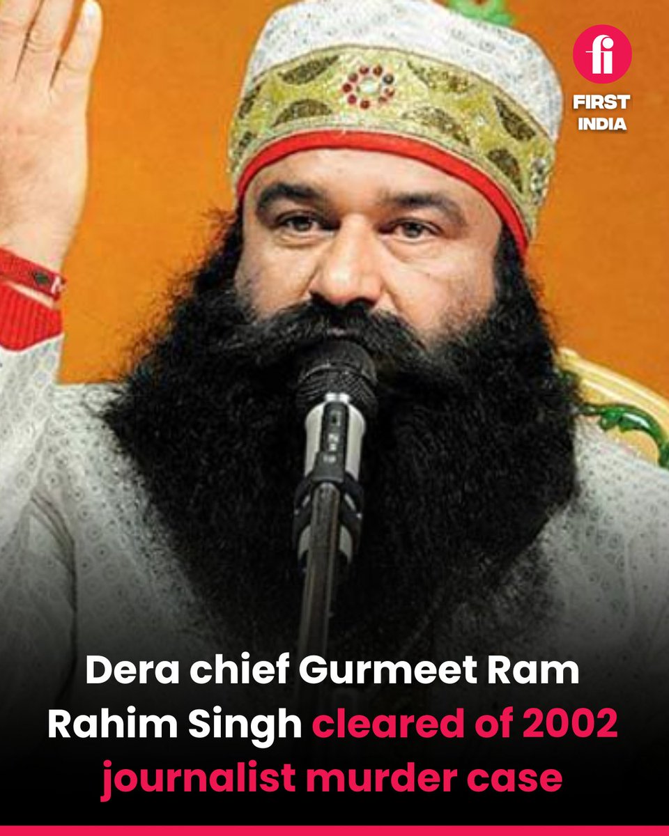 thefirstindia's tweet image. The Punjab and Haryana High Court on Saturday acquitted Dera Sacha Sauda (DSS) chief Gurmeet Ram Rahim Singh in the 2002 murder of journalist Ram Chander Chhatrapati.

#RamRahim #GurmeetRamRahim #DeraSachaSauda #RamChanderChhatrapati #PunjabAndHaryanaHighCourt #HighCourtVerdict