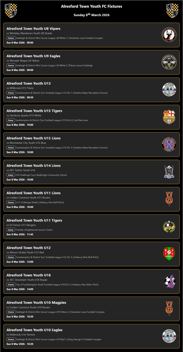 Alresford Town Youth FC tweet media