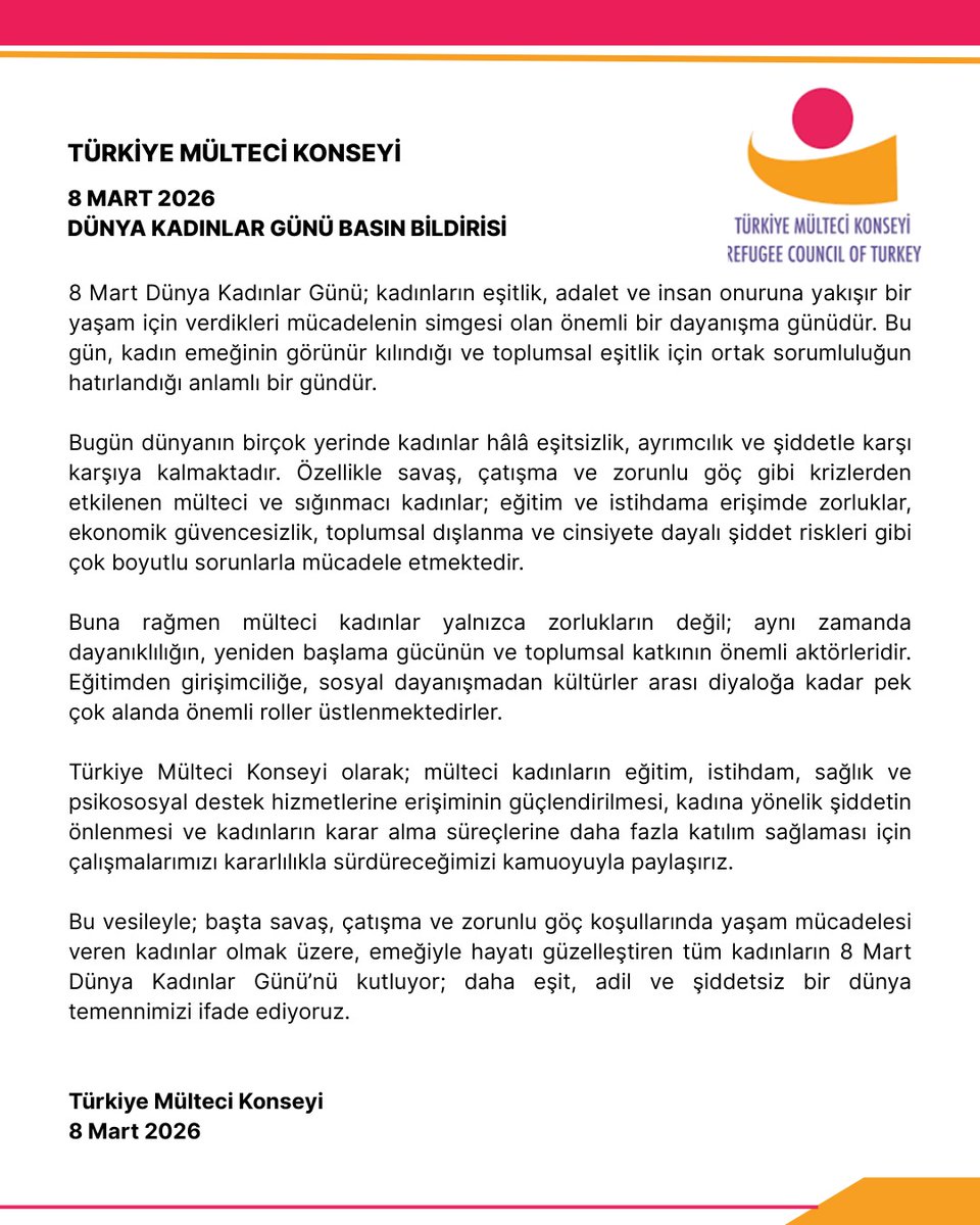 Türkiye Mülteci Konseyi-Refugee Council of Turkey tweet media