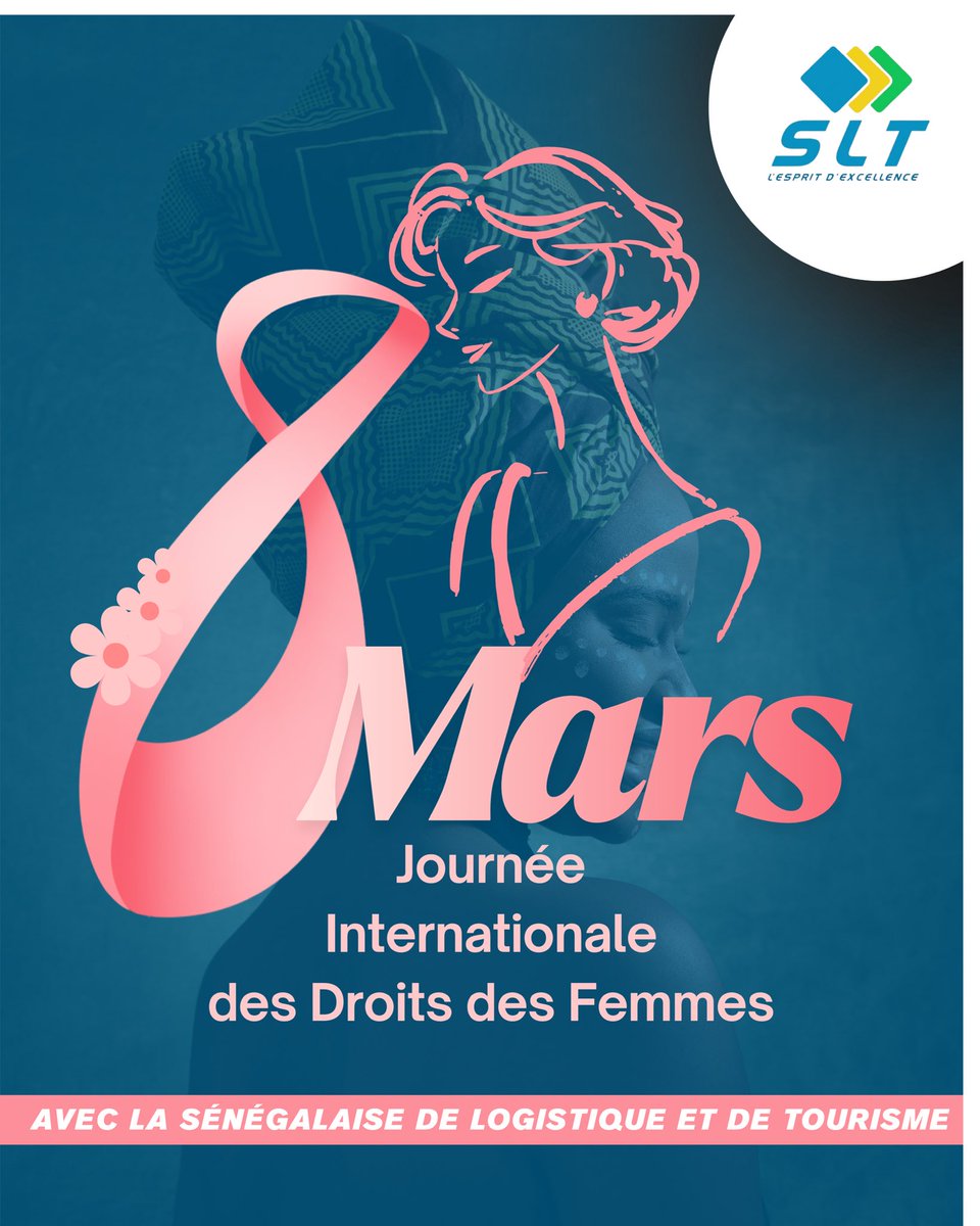 SLT_Officiel's tweet photo. À l’occasion du 8 mars, la Sénégalaise de Logistique et de Tourisme (SLT) souhaite une excellente célébration à toutes les femmes du Sénégal et du monde entier.

#femmes #senegal #solidarité #egalité https://t.co/8DeacMPGFA