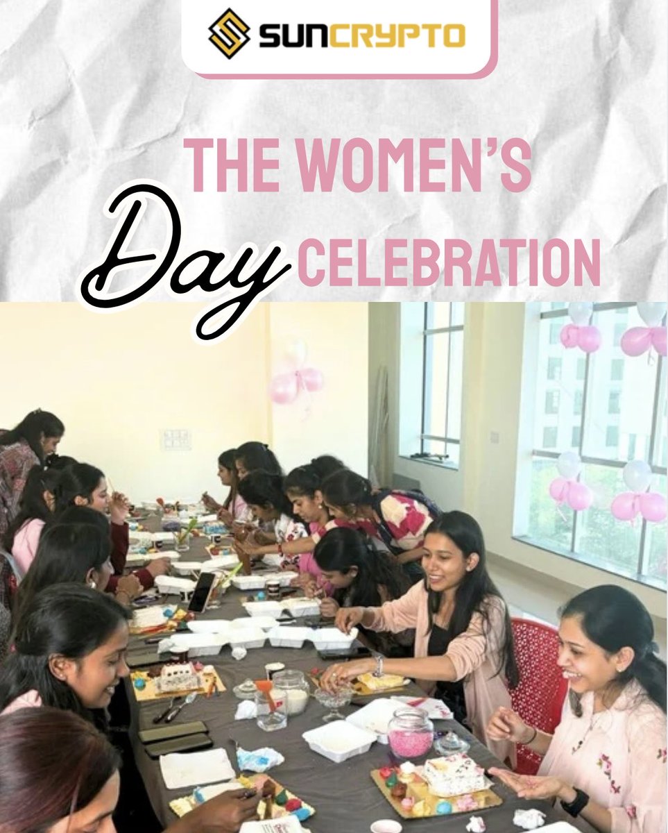 suncryptoin's tweet photo. We pampered the incredible women at SunCrypto with a fun Cake Making Workshop!🍰

It’s International Women’s Day🎉
Laughter, creativity, and sweet memories everywhere! ✨

#SunCrypto #CelebratingHer #WomenInCrypto #SheTradesCrypto #i̇nternationalwomensday https://t.co/rJP5fMNA7r