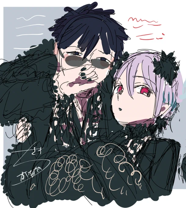 ラフ←→線画