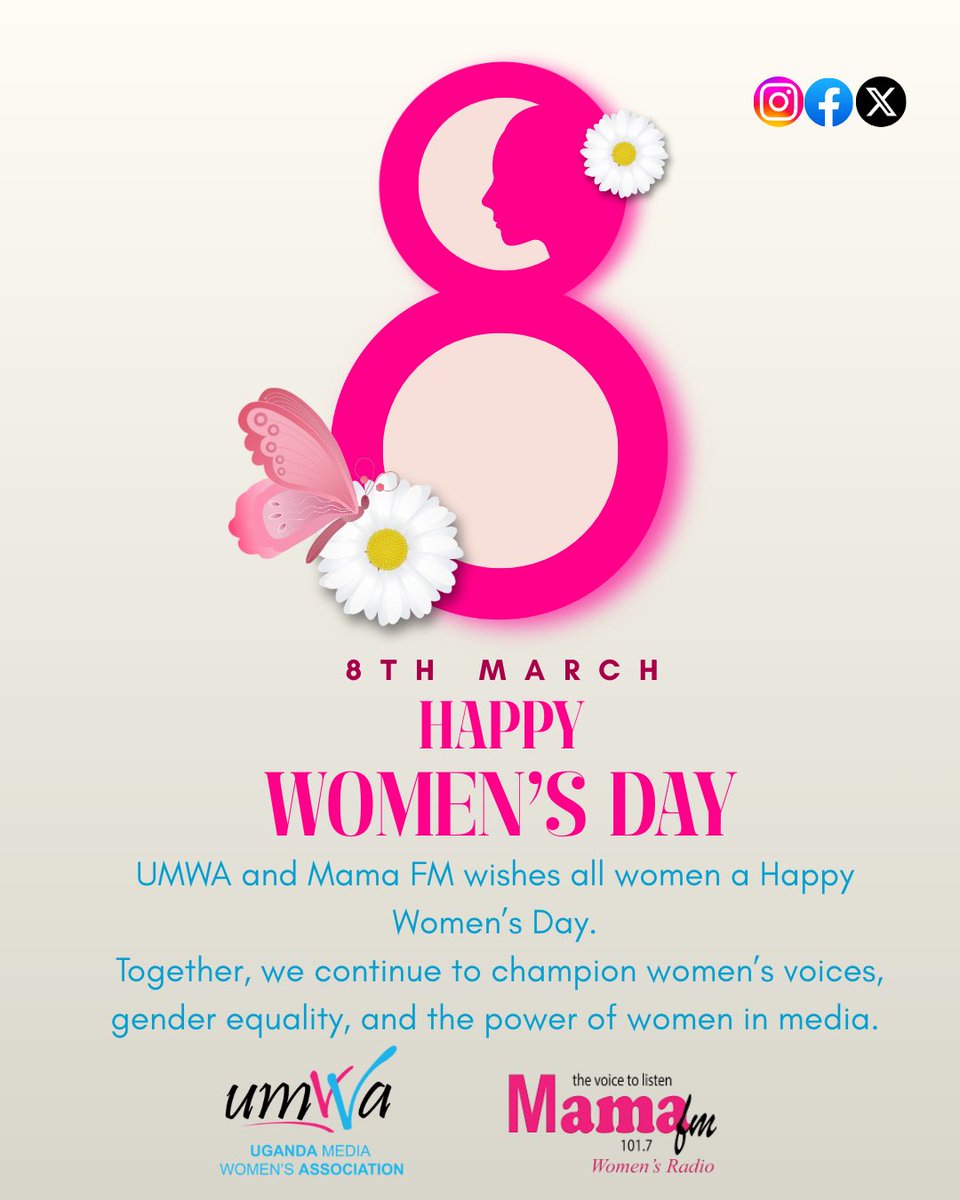 We recognize the vital role women play in media and in shaping public dialogue.
Today we encourage women to keep telling their stories, speaking out for justice, and supporting one another. 
Happy International Women’s Day to all women across Uganda.
#happyWomensDay2026