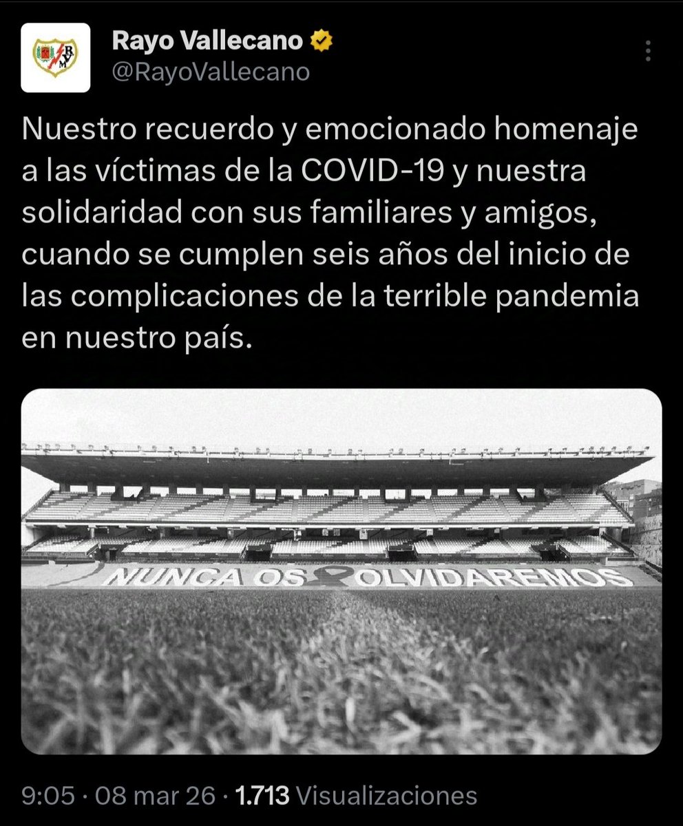 Me pregunto si esto es conocido fuera del ámbito del fútbol. 8 de Marzo de 2026 y un club profesional de primer nivel usa su canal de comunicación institucional para relacionar el Día Internacional de las Mujeres con la pandemia. Así desde 2020. Imposible de normalizar.