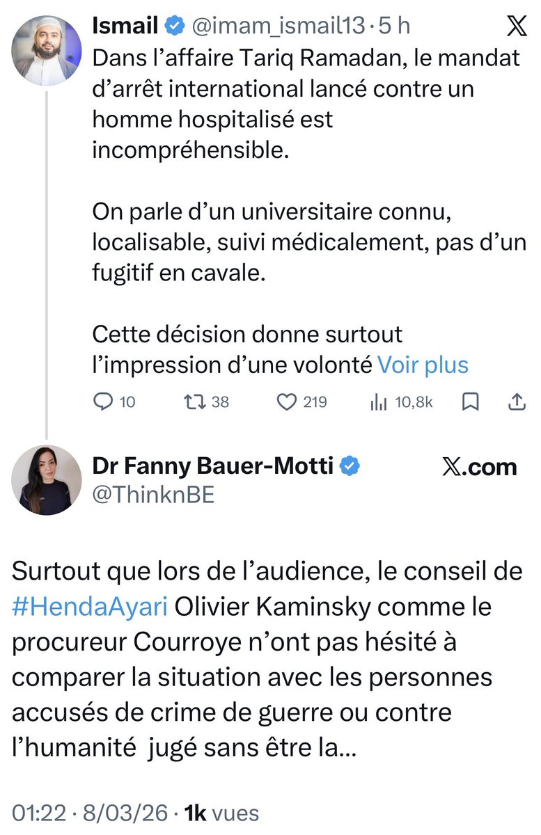 nmq_noor's tweet photo. Visé par 1 mandat d’arrêt international , #TariqRamadan a les derniers soutiens qu’il mérite
👉 l’imam #IsmailMarseille (Institut #Bleuets et co fondateur de la plateforme #LesMusulmans , avec #MarwanMuhammad ex #CCIF)
Et condamné pour apologie #terrorisme … https://t.co/3Xlvqe8eTl