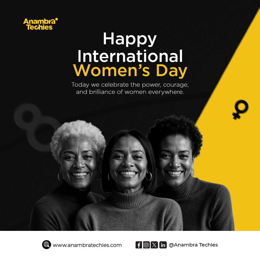 AnambraTechies's tweet photo. Today, we celebrate the strength, brilliance and impact of women everywhere.

From innovation and leadership to community building and problem solving, women continue to shape the future in powerful ways. 

Happy International Women’s Day

We love and celebrate you.💛 https://t.co/fXjpPJGk9s