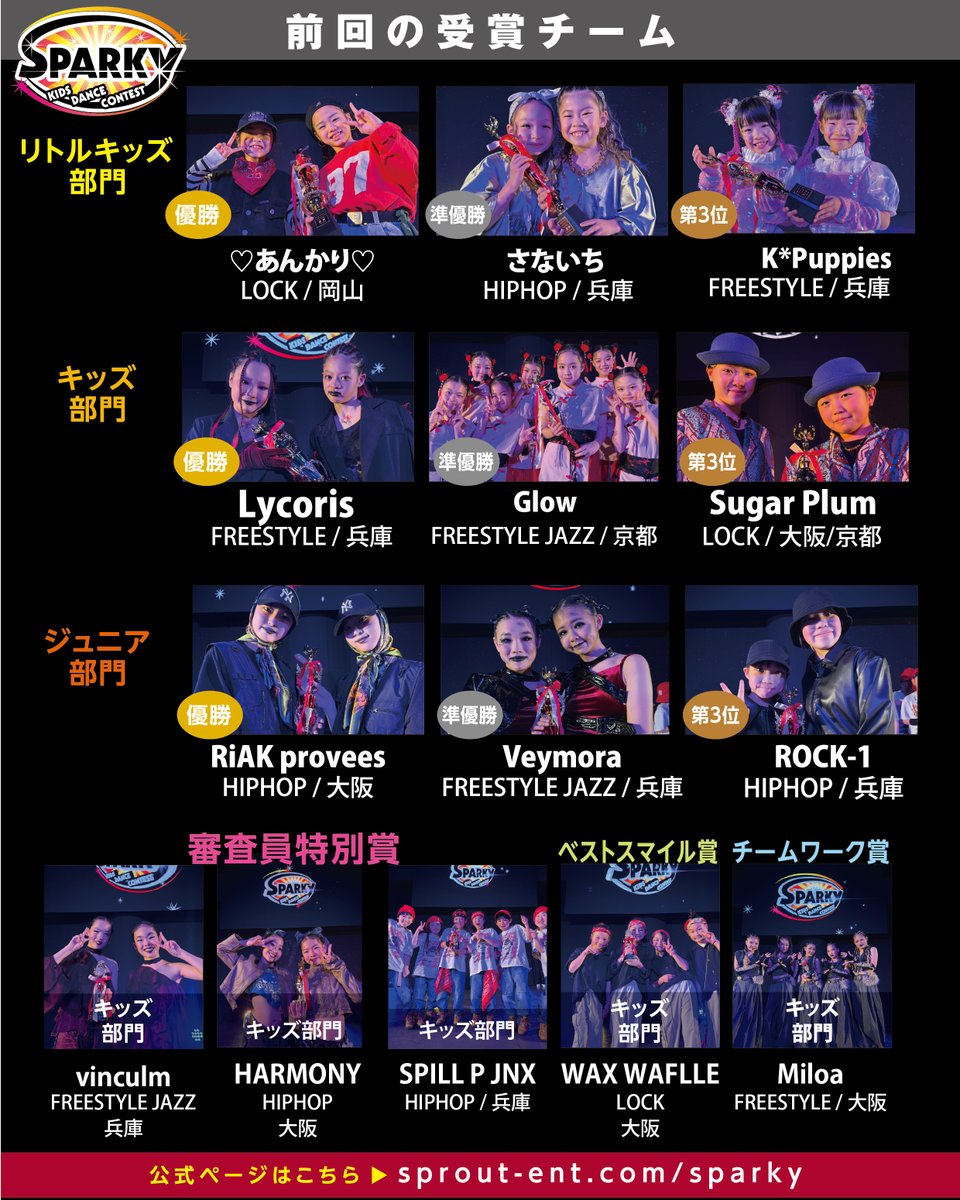 SproutKidsDance's tweet photo. 🔥エントリー受付中🔥
初心者対象のキッズダンスコンテスト「SPARKY」、新シーズン開幕！
シーズン最初の予選大会は5月6日(水/祝) 開催決定！
場所は話題のイベントスペース「ROOTS」にて開催。たくさんのチャレンジ、お待ちしてます。
https://t.co/2Wxp1UfmtG https://t.co/8Knggr5KIg