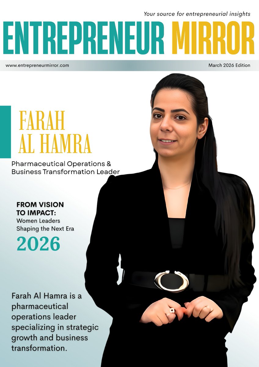 Transforming healthcare with vision!

 💊 Meet Farah Al Hamra, leading strategic growth and innovation in the pharmaceutical industry. 

Read more: entrepreneurmirror.com/women-leaders-…

#WomenLeaders #WomenInHealthcare #BusinessTransformation #InternationalWomensDay