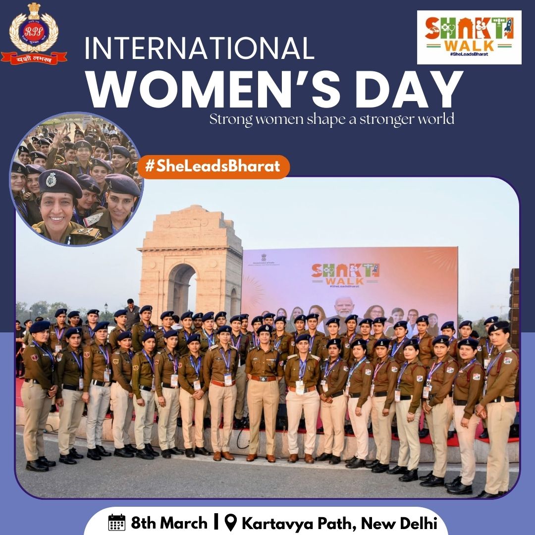 rpfnr_'s tweet photo. On the occasion of Women's day, Ms  Kamaljot Brar IG/Cons, NR led the Shakti Walk in New Delhi, celebrating women's strength and contribution in uniform. RPF reaffirms commitment to women empowerment 🇮🇳 #NariShakti #RPF
@AshwiniVaishnaw 
@RailwayNorthern 
@RailMinIndia https://t.co/jJwsxiI4iA