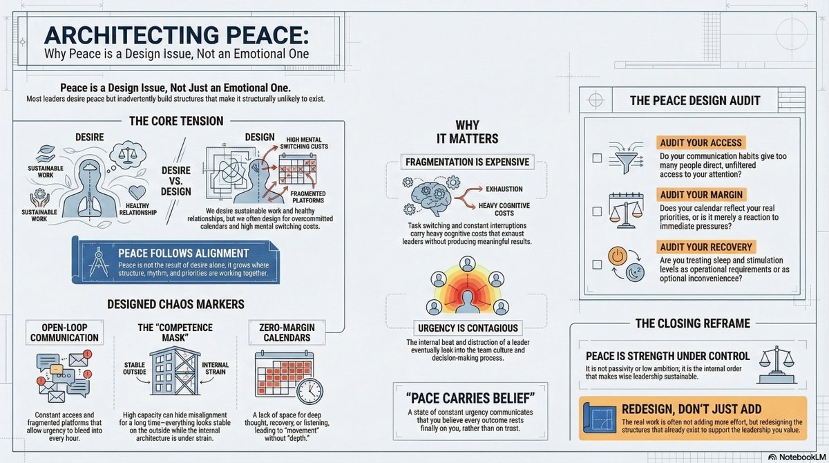 A lot of men desire peace but have designed lives that keep producing urgency.