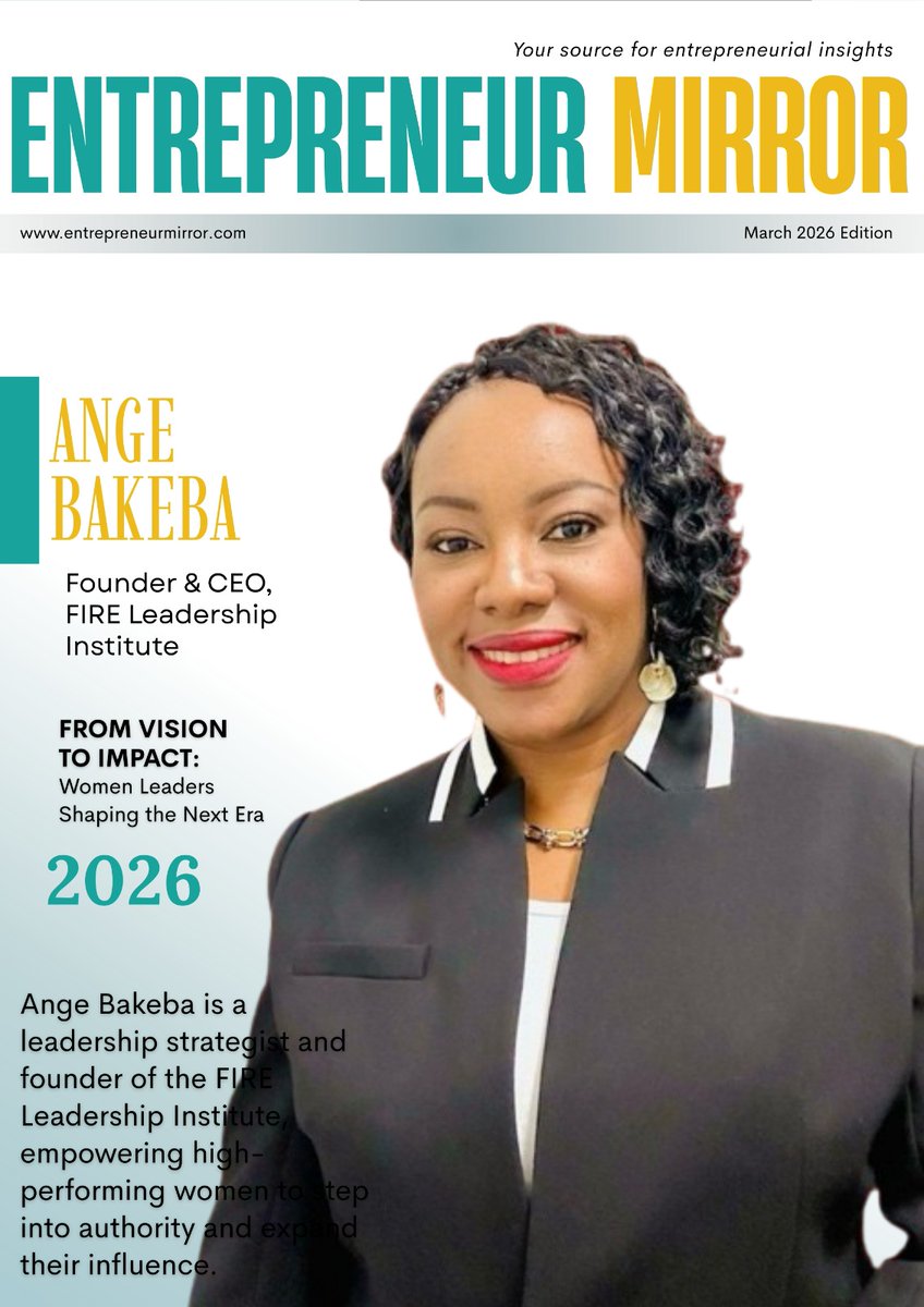Igniting leadership with purpose! 

🔥 Meet Ange Bakeba, empowering women to lead with faith and strategic vision through the FIRE Leadership Institute. 

Read more: entrepreneurmirror.com/women-leaders-…

#WomenLeaders #WomenInLeadership #FaithDrivenLeadership #InternationalWomensDay