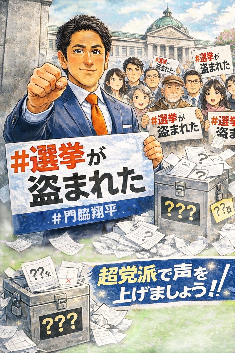 「不正選挙はあった」んです。大田区で判明しました。

今は、それが全国的に行われている可能性が問われてるんです。

もう、スタート地点時点が変わりつつあることをマスコミは認識するべきです。

「不正選挙はなかった」と言い続けるのではなく、全国的に、組織的に行われてた可能性があるのです。