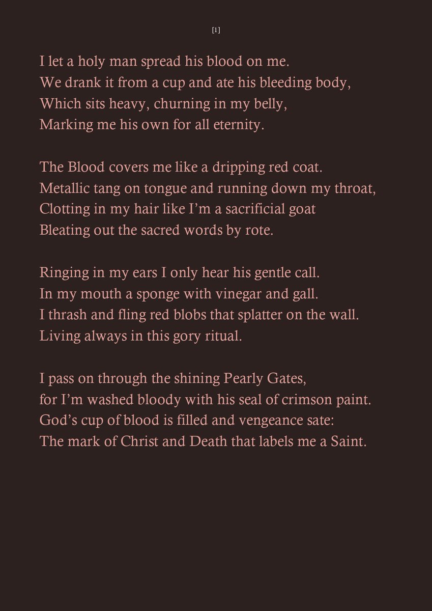 IDReeves's tweet photo. A poem on body horror and the eucharist.
.
#Poetry #DarkPoetry #IndieWriter #Substack #ChristianPoetry #DarkReligion #Eucharist #SacredAndProfane #HorrorPoetry #GothPoetry #IndiePoet #Communion #BloodPoetry #DarkWriting https://t.co/rRFaYc17B1