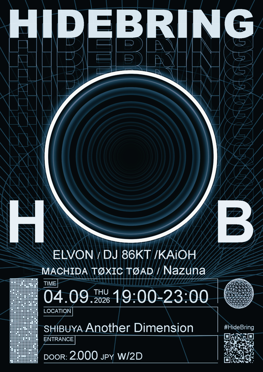 ELVON__'s tweet photo. 2026年4月9日 (木)19時〜23時 渋谷anotherdimension #HideBring
今回はwave回です!木曜に変わっていますがぜひ遊びに来てください~!!
@DJ86KT
@lll_KAiOH_lll
@Nazunachan_VRC
@Machi_ToxicToad https://t.co/c8vInZEEKm