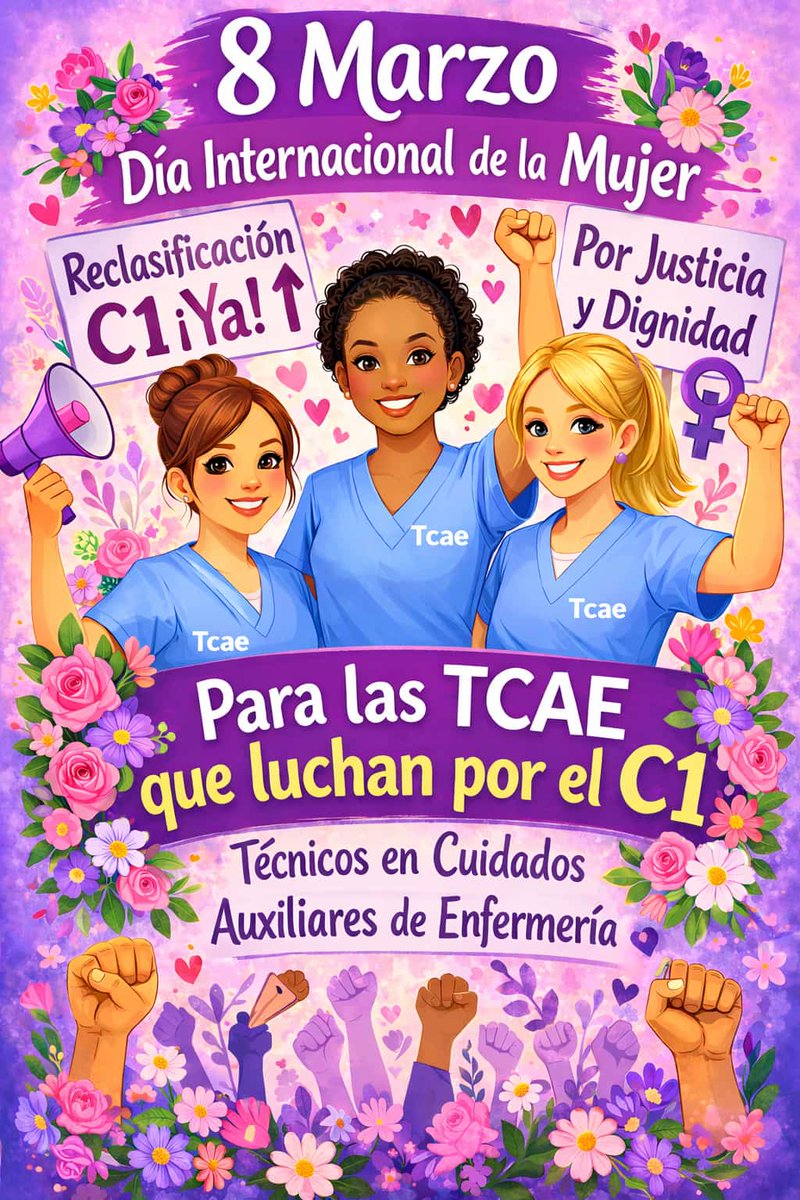 1740 días 
Somos la mayoría mujeres Técnicos Cuidados Auxiliar de Enfermería
#tcaefuncionesc1ya