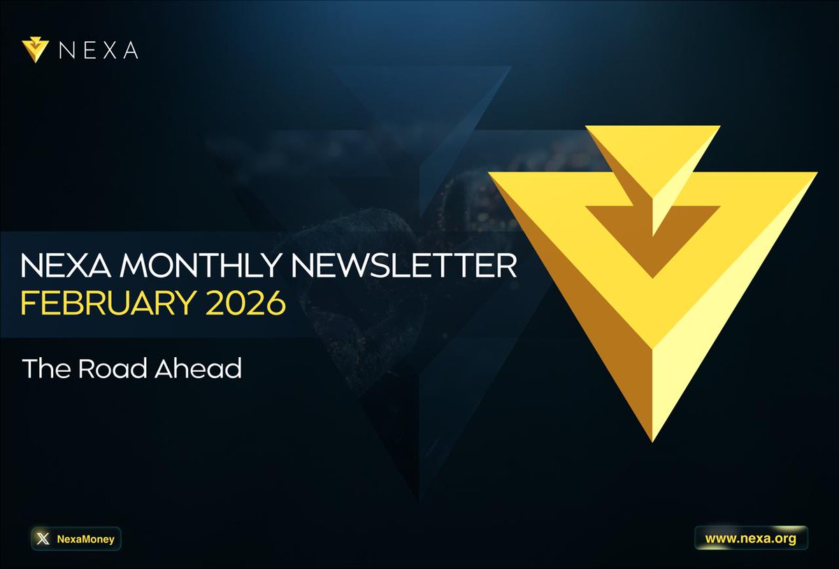 NexaMoney's tweet photo. 📒 Nexa Monthly Newsletter February 2026: The Road Ahead

The long-anticipated Nexa Development Roadmap has finally been released. A lot of low-level blockchain improvements are planned and on the way. February sets the direction for 2026 and 2027, which will transform Nexa into the first traditional blockchain-DAG hybrid. 

More activities from the previous month include the Build on Nexa (BON) program and improved development tools. Altogether, the team is looking forward to the execution of the freshly released roadmap in the coming year.

Read more and find the link to the full newsletter in the comments below 👇
