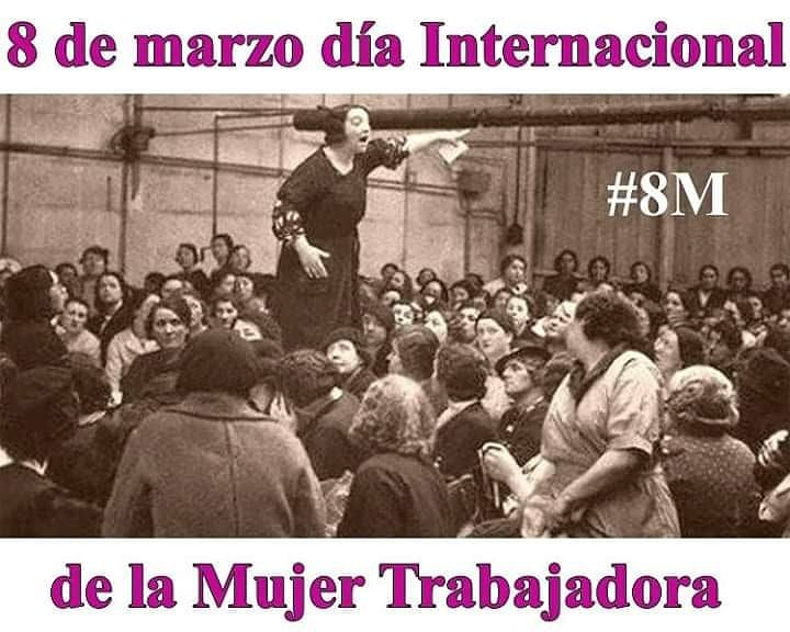 La Comisión #8M convoca hablando del genocidio, el colonialismo, el ICE, la ecología... 
Hoy es un día de lucha contra la explotación, la discriminación y la violencia que sufre la MUJER TRABAJADORA por el hecho de ser mujer y de la clase obrera. Todo lo demás hoy es ruido♀️☭✊