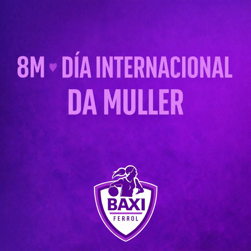 💜 8 de marzo – Día Internacional da Muller

No Baxi Ferrol celebramos e reivindicamos o papel fundamental das mulleres no deporte e na sociedade. 

Cada adestramento, cada partido e cada esforzo das nosas xogadoras é un paso máis cara a un futuro con máis igualdade e respecto.