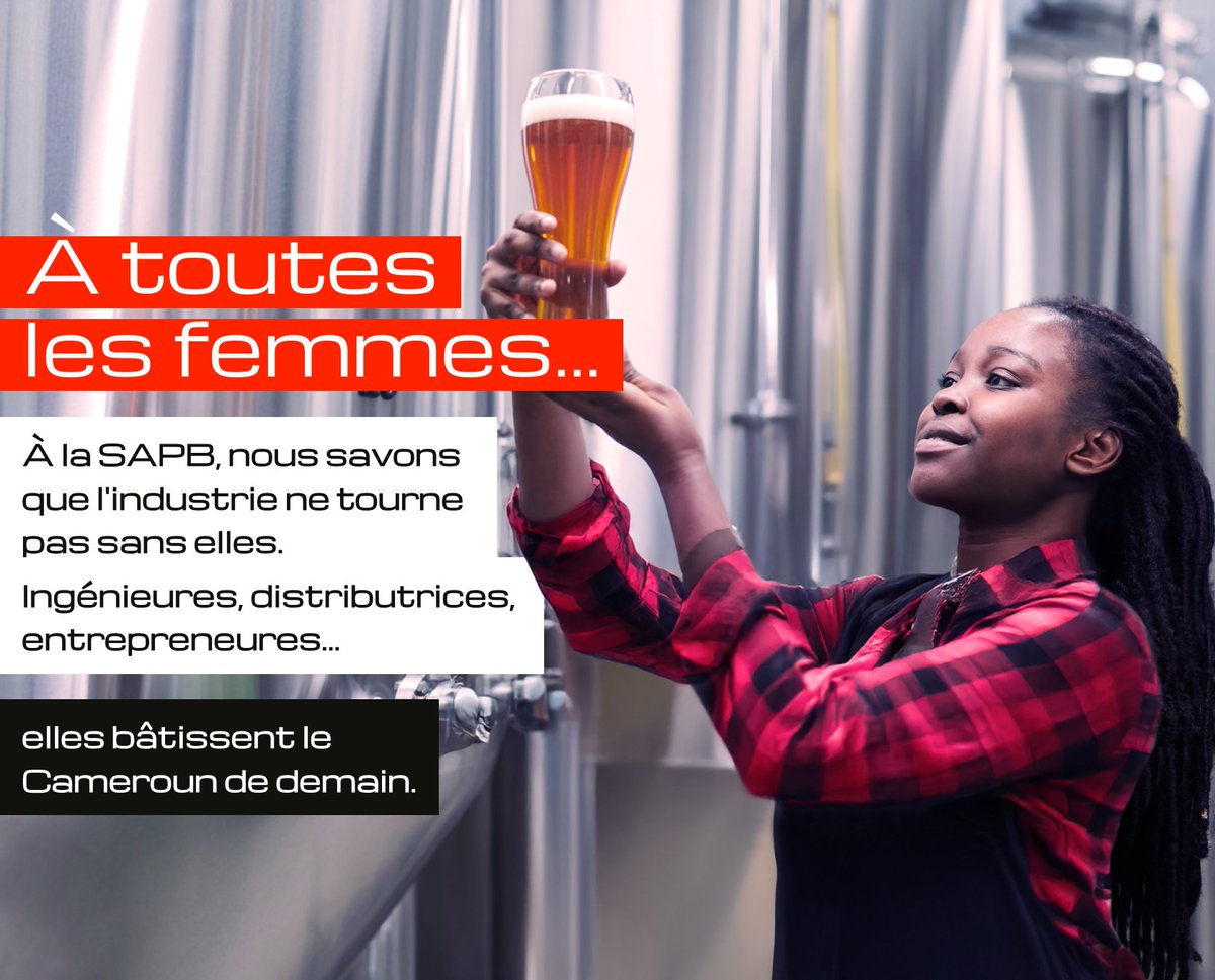 SAPB_brewery's tweet photo. À toutes les femmes..." À la SAPB, nous savons que l'industrie ne tourne pas sans elles. Ingénieures, distributrices, entrepreneurs... elles bâtissent le Cameroun de demain. #ROX #WEEKEND #JOURNEEINTERNATIONALEDELAFEMME #FEMME #ROX #WeekendVibes #8MARS https://t.co/RtDMjmwo1D