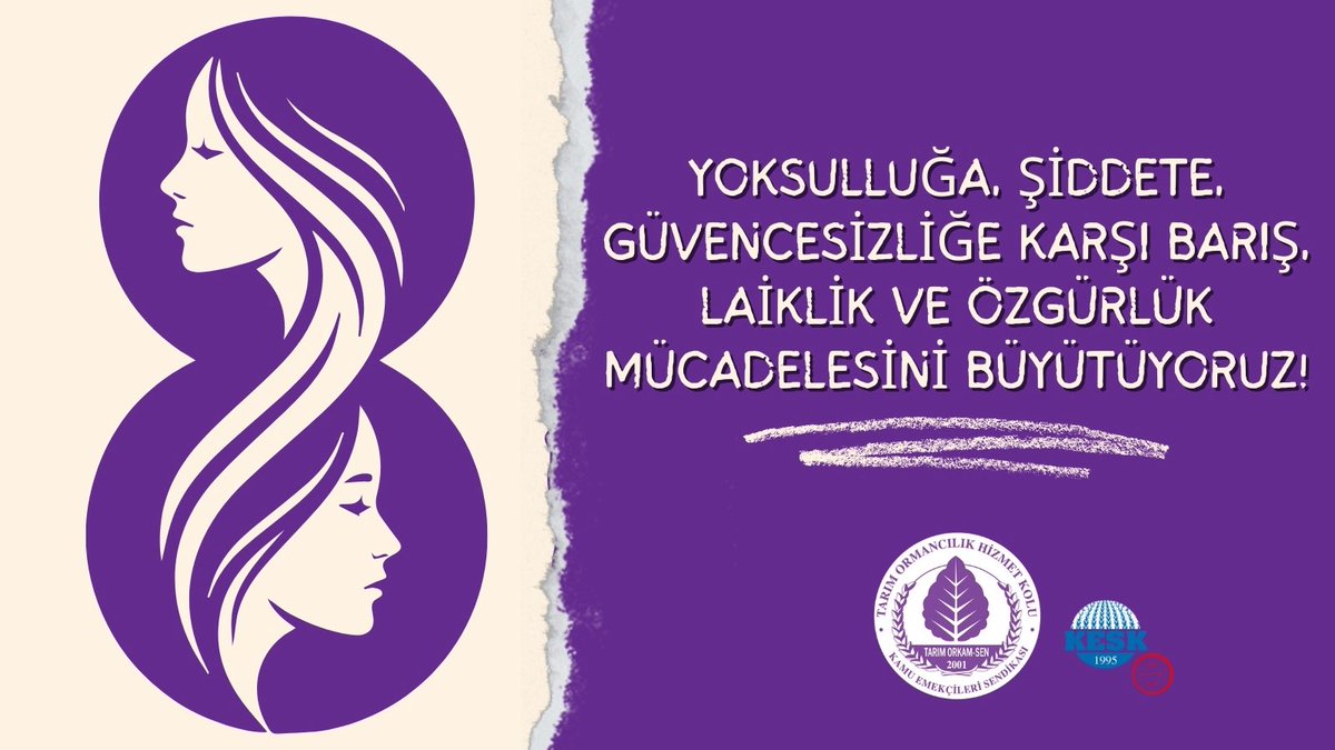 TarOrkam's tweet photo. Daha kurulacak hayallerimiz, paylaşılacak ekmeğimiz, yürüyecek uzun yollarımız var.

Dünyanın dört bir yanında emeği, yaşamı, özgürlüğü ve barışı savunan tüm kadınlara selam olsun.

Yaşasın Kadın Dayanışması!
Yaşasın Tarım Orkam-Sen!
Yaşasın KESK!
#8Mart https://t.co/mfP2ltNTh0