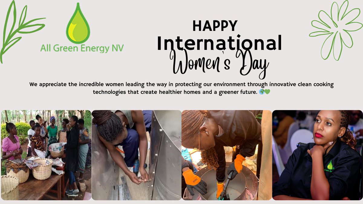AllGreenEnv's tweet photo. All Green Energy NV proudly celebrates the women leading change in clean energy, environmental protection, and sustainable cooking solutions. Your innovation and resilience are building healthier communities and a greener future. HappyInternational#InternationalWomensDay https://t.co/vR7jy5fP2Y