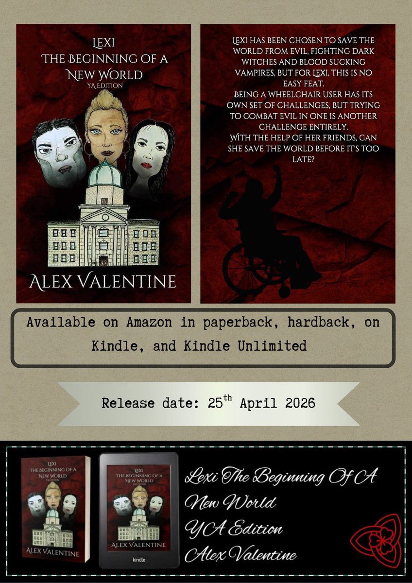 Happy international women’s. As someone with the physical disability I’ve had to overcome a lot of obstacles.

Lexi my main Female Character and title character in my upcoming YA Buffy Style Horror  also has Cerebral Palsy and uses a wheelchair.

#InternationalWomensDay
