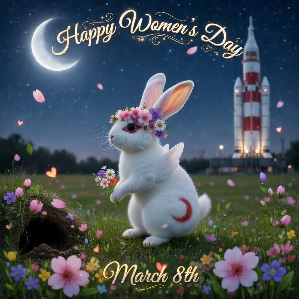 Happy #WomensDay!🌸You bring so much beauty and wisdom into this digital space.💎May your life be filled with the magical glow of the #MoonRabbit, bringing you peace and true happiness. May your journey be filled with love and only "bullish" emotions. You are the real #gem!🐰🌕🚀