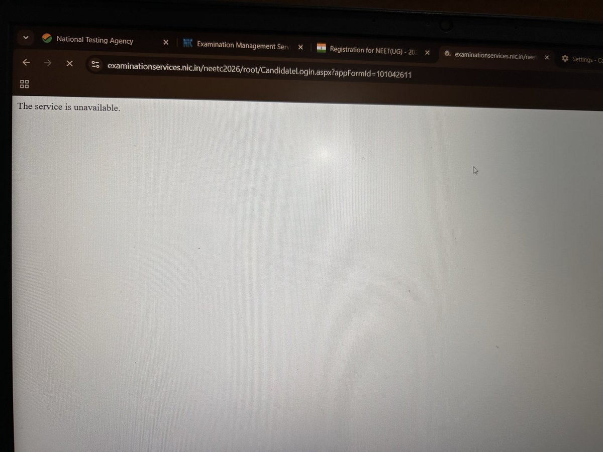 The1Sharan's tweet photo. @NTA_Exams @dpradhanbjp @mamidala90 @EduMinOfIndia Still the same.  
So 3rd day and counting. Unable to access the portal. 
Bacchi ke sath sath Parents ka bhi imtehan ho raha hai. 🥲 https://t.co/JLfRotSvxR