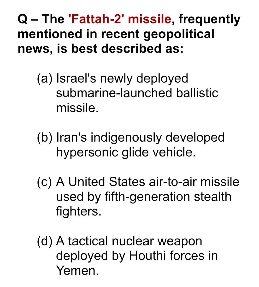 UPSC_mantra_'s tweet photo. π¨ Fattah-2 Missile
#SecurityMantra #IRMantra