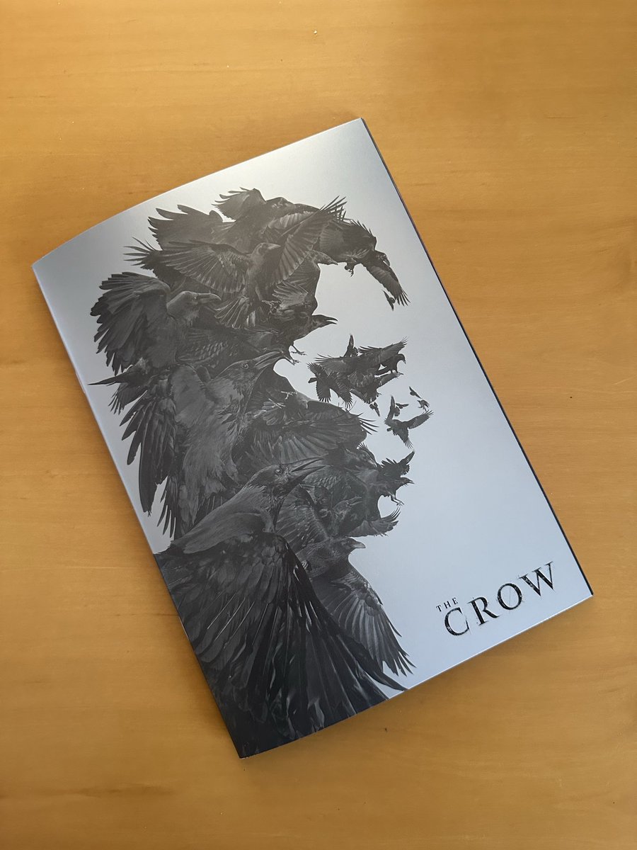 『THE CROW』プログラムもデザインしてます。ビル・スカルスガルドの魅力ある写真満載。キャラクターの設定などプロノにて。表紙は銀刷りの上にカラスだけの横顔。
公開中。#THECROW  #ビル・スカルスガルド