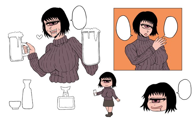 酒クズ単眼お姉さんシールちゃんと作業はシコシコとやっております、酒ばっか飲んではおりません!(汗)