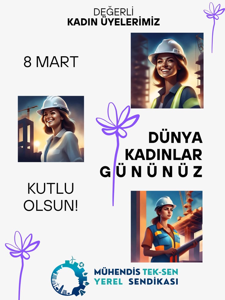 Hayatın her alanında mücadeleyi değerli kılan tüm kadınlarımızın "Dünya Kadınlar Günü" kutlu olsun.

Hak mücadelesinde can veren emekçi kadınların anısına saygıyla...

#8March
#8Mart
#KadınlarGünü

<a href="/MuhTekSen_Konf/">Mühendis Tek-Sen Konfederasyonu</a>
<a href="/MuhTekYerelYntm/">Mühendis Tek-Sen Yerel Sendikası</a> 
<a href="/MuhTekBayindir/">Mühendis Tek-Sen Bayındırlık</a> 
<a href="/MuhTekTrmOrmn/">Mühendis Tek-Sen Tarım-Orman</a> 
<a href="/MuhTekBuro/">Mühendis Tek-Sen Büro</a>