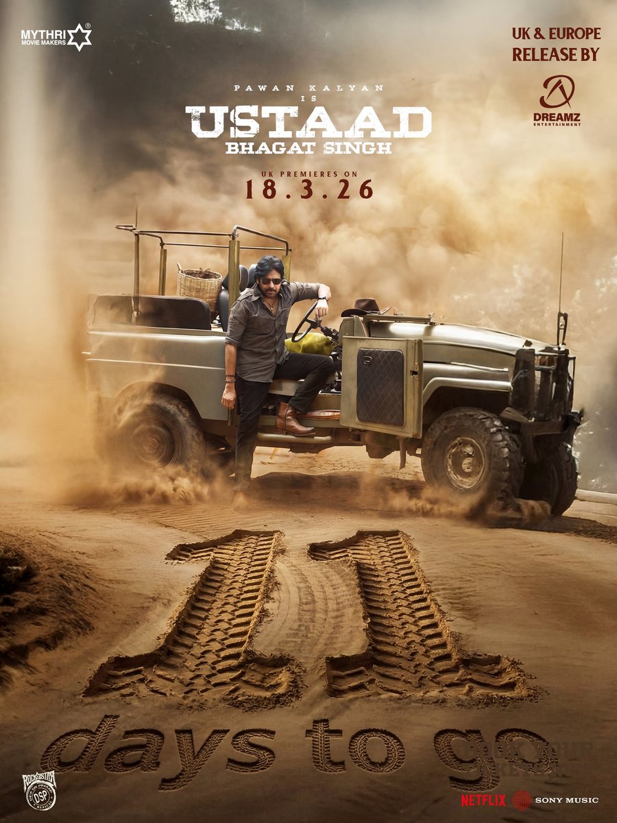 Power Star <a href="/PawanKalyan/">Pawan Kalyan</a> in full swag mode in #UstaadBhagatSingh

11 DAYS TO GO 💥

🇬🇧 UK PREMIERES ON MARCH 18th

#UBSOnMarch19th