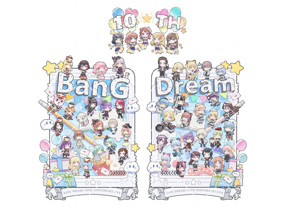GoGbla's tweet photo. 獻給BanGDream十週年LIVE的花籃  现公开 
圖爲去掉名板的版本
由衷的感謝所有參與花籃的朋友們
並萬分感謝@cookie04001 的邀請和付出   
讓我能有機會來繪製本次花籃🫡🫡🫡
 #バンドリ 
#bandoriart
#バンドリ10周年ライブ https://t.co/HFgrywqCC6