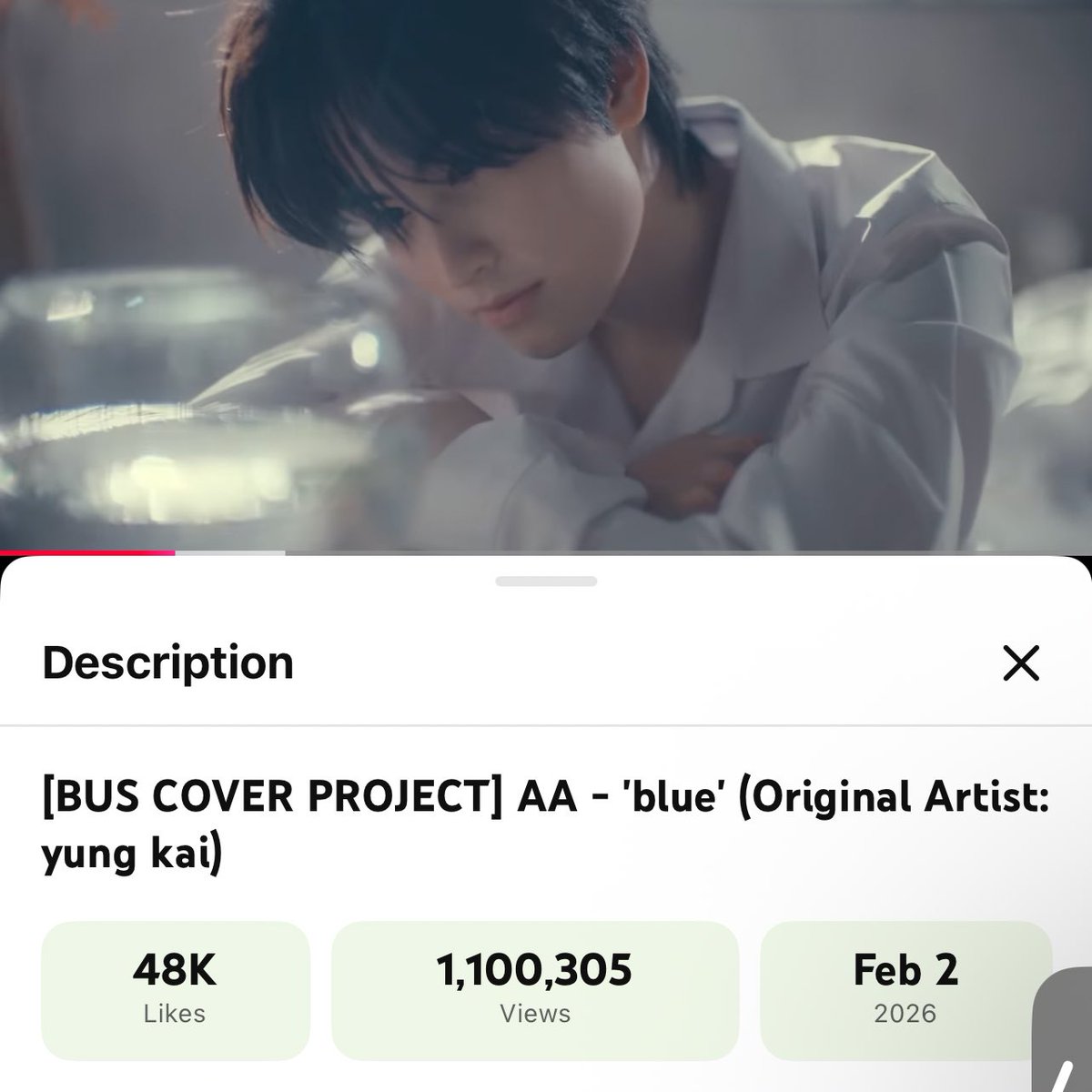 น้องบลู 1.1M แล้วค้าบบ พี่ๆ เก่งกันมาเลยยย ยินดีด้วยน้าเอเอคนเก่ง ไปกันต่อคั้บบ🩵

#AA_blue 
#AAashirakorn 
#BUSCOVERPROJECT