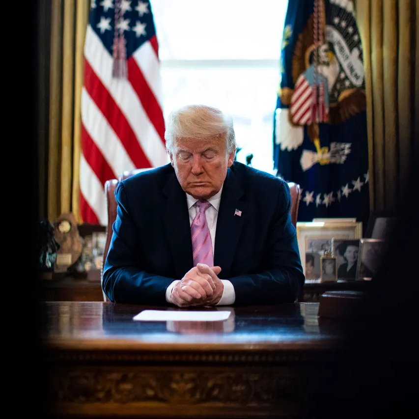 RedPilledNurse's tweet image. Look at this photo of President Trump carefully! 

I don't see a man celebrating power or enjoying luxury, but a man carrying heavy responsibility. 
The expression on his face isn’t comfort, it’s pressure. It’s the weight of decisions that impact millions of lives. The image