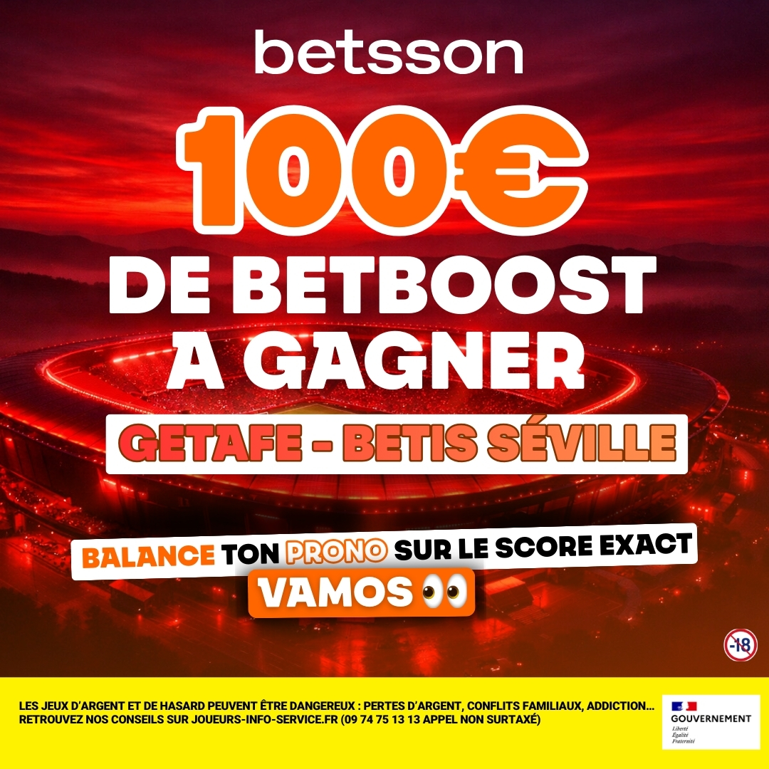 🎁Jeu concours 2 x 50€ à gagner

Getafe 🆚 Betis ⚽

Donne ton prono du match 👇
🔁 RT
❤️ Like
Les gagnants seront tirés au sort parmi les bonnes réponses 👀