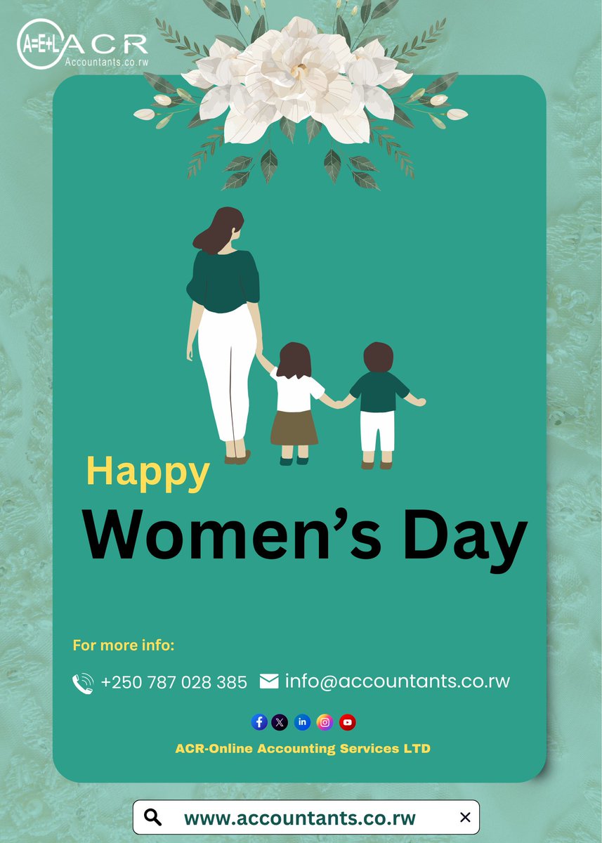 AccountantsRw's tweet photo. ACR wishes you Happy international Women's day!

#womensday2026 #ACR #Kigali_Rwanda https://t.co/jm8Ezhz178