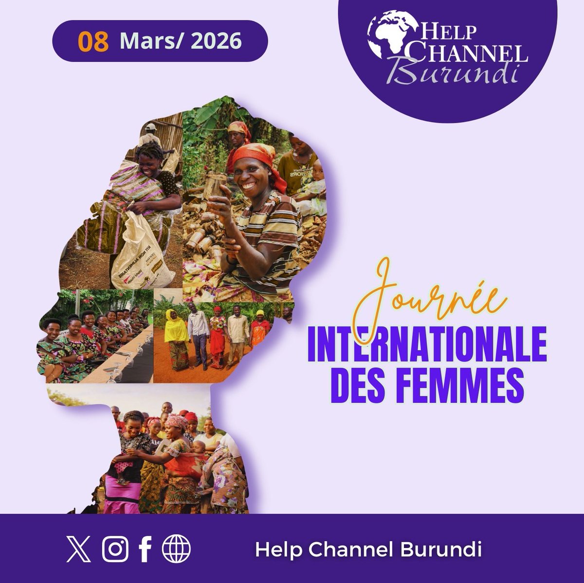 Bonne #JournéeInternationaleDesFemmes ! Help Channel Burundi profite de cette occasion pour exprimer sa gratitude envers les femmes travailleuses de notre équipe et les femmes des communautés du Burundi avec lesquelles nous oeuvrons pour soutenir et renforcer leur autonomie !