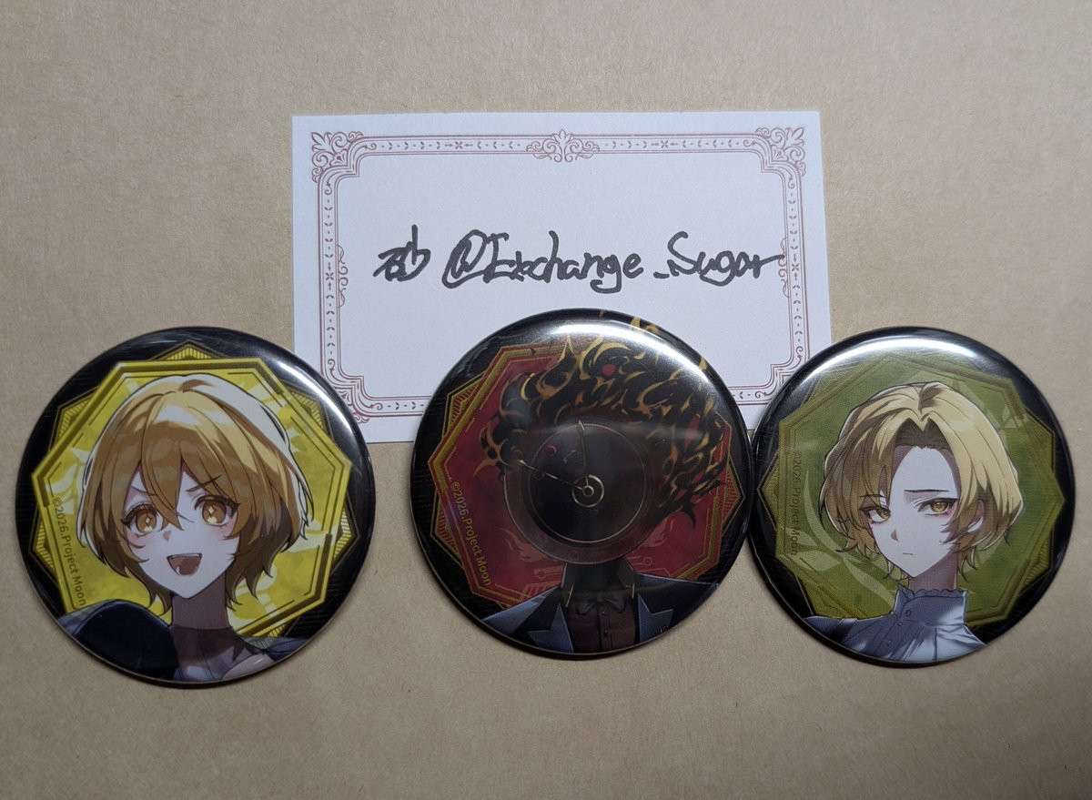 Exchange_Sugar's tweet photo. リンバス展 くじメイト DMM れとぽぷ 交換 郵送
【譲】画像+れとぽぷ1アクスタファウ
【求】
リンバス展
　チケット:箔センクムルソー 剣契ムルソー ウーティス(2種)
　缶バッジ:ムルソー ヒースクリフ ウーティス
アルカナ:後悔ムルソー
おまんじゅう:ドンキホーテ
↓ https://t.co/5z6warFyhv