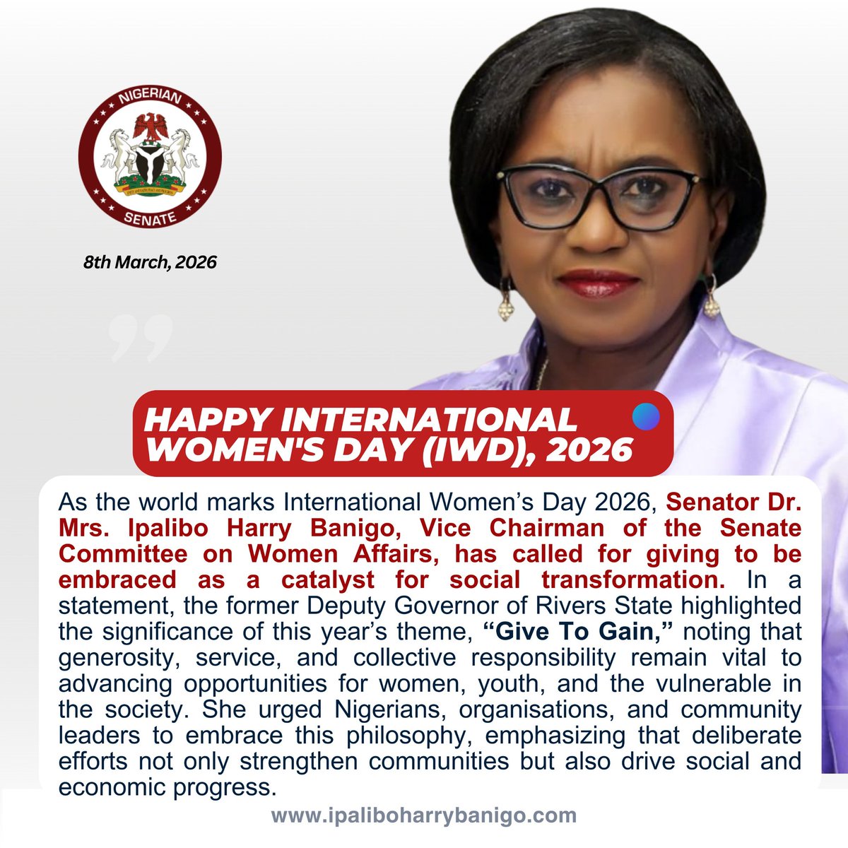 Sen. Dr Ipalibo Harry Banigo (DSSRS) tweet media