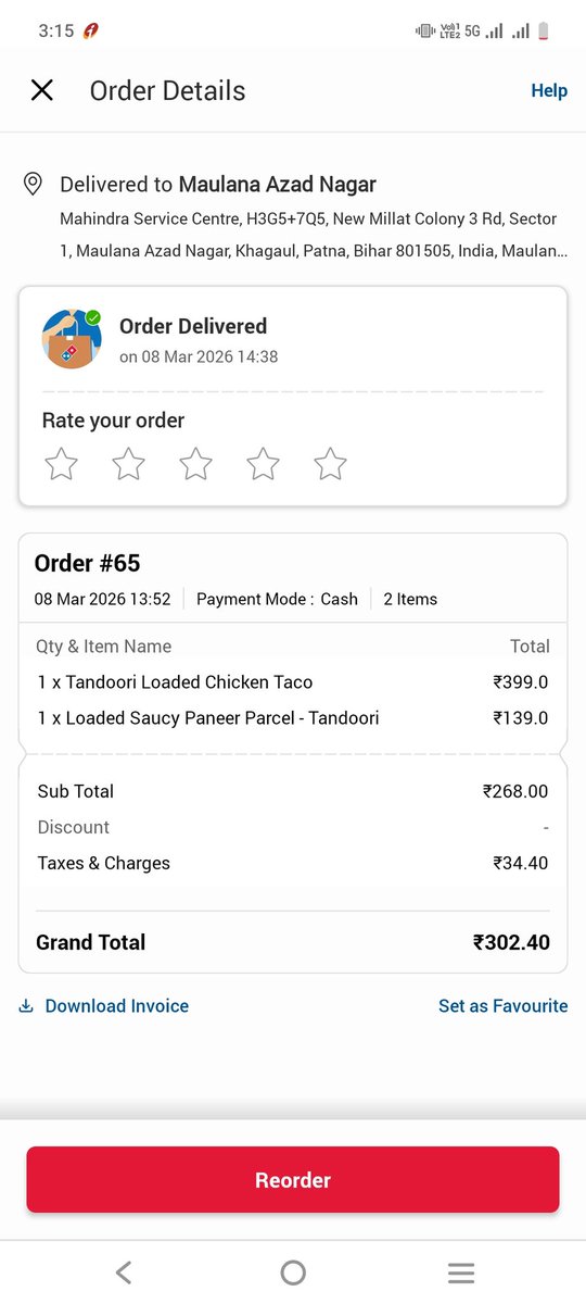 abhimanyuasks's tweet photo. Order Placed 1:52 PM
Order Delivered at 2:38
Beyond 30 minute Delivery Guarantee 
@dominos @dominos_india 
Fatafat Refund in my Wallet ! Cmon 
#dominospizza https://t.co/M4XjxUKK2Z