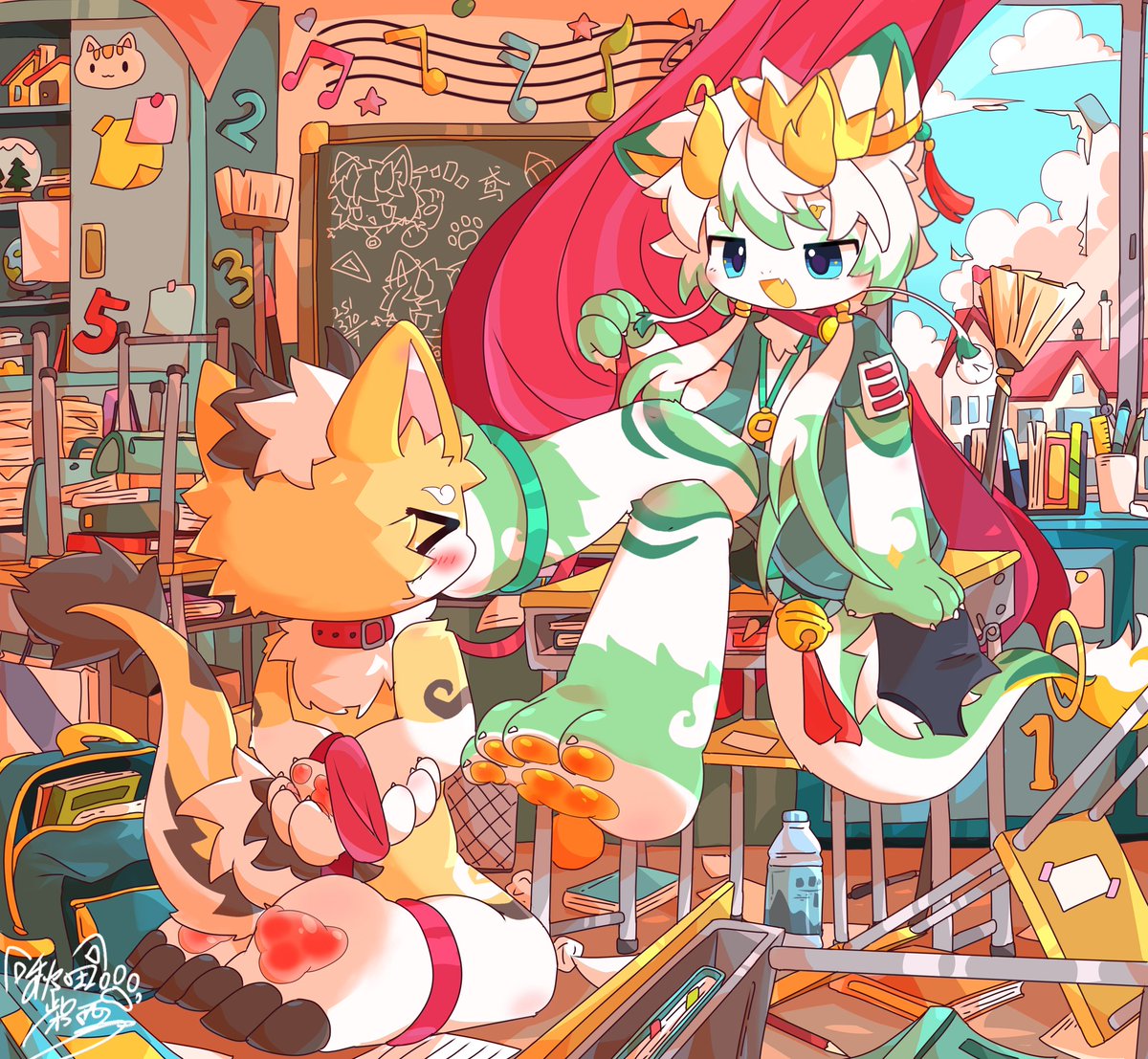 CaramelCatCat's tweet photo. 要是不好好值日是会被班干惩罚的～ https://t.co/MXHcTUSND7