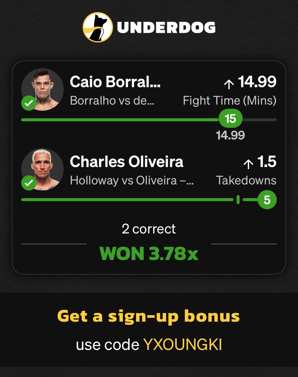 I know a lil some about MMA now just because I got good at the UFC 4 game a year ago😂

Video games really help!!
Cash it <a href="/UnderdogPicks/">Underdog Picks</a> 🔥

#Gambling𝕏 #UFC326