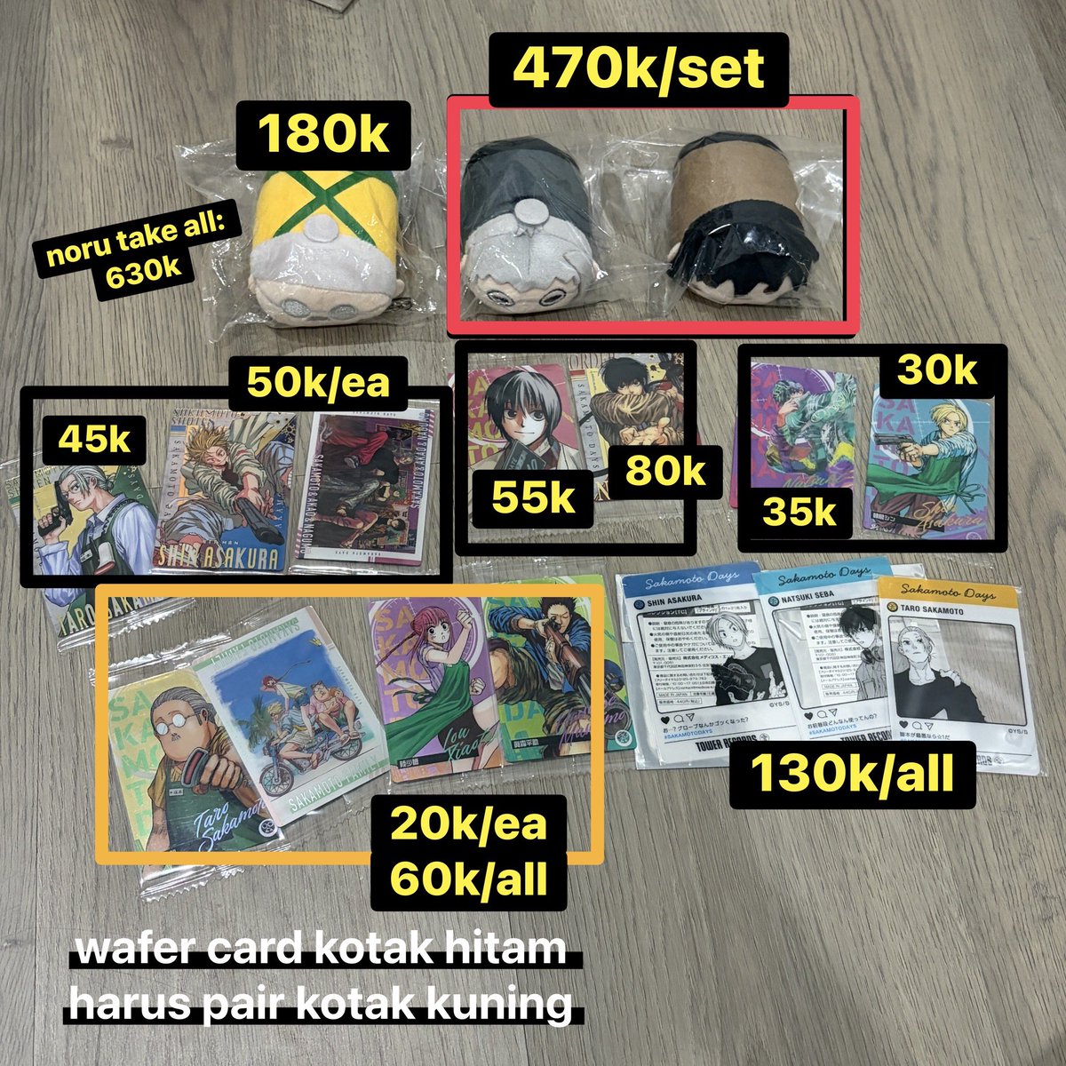cha__sells's tweet photo. [HELP RT PLEASE🙇🏻‍♀️] 

wts want to sell aab sakamoto days sakadays 

❗️qrt/dm to claim
✅ manual / co 🍊 (+ adm)
✅ book/keep with DP 50%
✅ ambil banyakan boleh nego

📍jkt 

#warunganime #warunganimerch #warungjp #warungsakamotodays #warungsakadays #warungskdy #lapakjpwts nagumo https://t.co/bO9a2MrR2w
