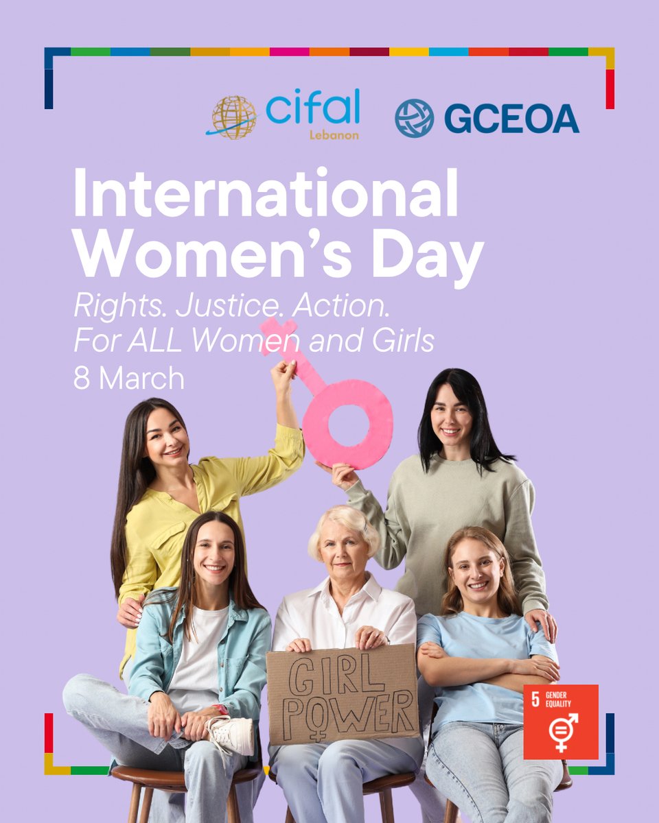 CIFALLebanon's tweet photo. On International Women’s Day, CIFAL Lebanon celebrates the strength, leadership, and achievements of women around the world.

#ForAllWomenAndGirls #IWD2026 #InternationalWomensDay #IWD https://t.co/c22Jr9jRpT