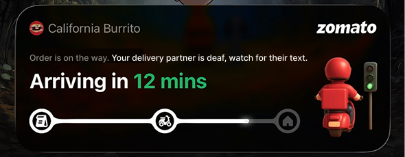 deegea211's tweet photo. My @zomato delivery partner today was deaf and mute. He couldn't find my door number, so he did what the app told him to do. He called me. I picked up, and there was just silence on the other end. I didn't get why at first. https://t.co/hHDAZ7laxY