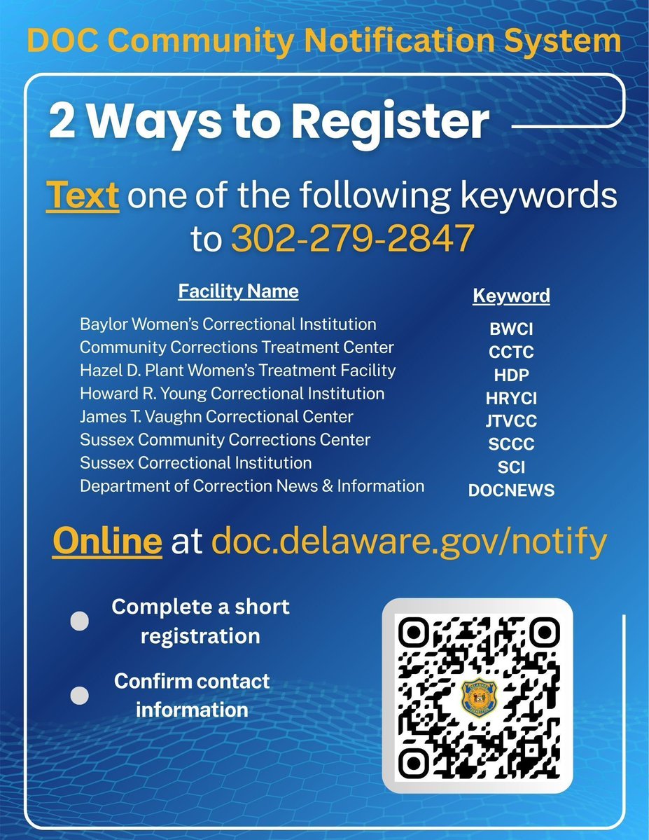 Delaware Department of Correction tweet media