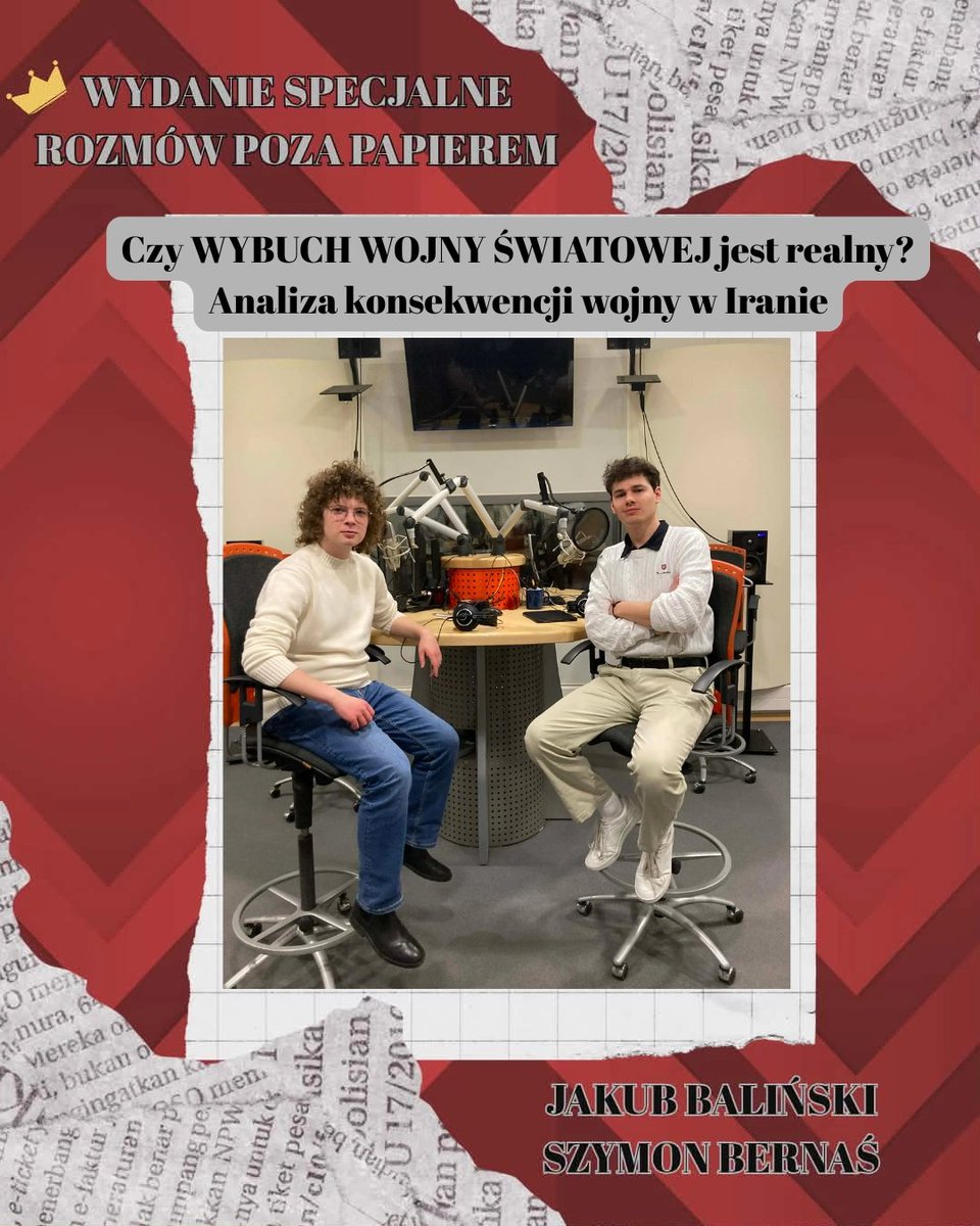 FenestraUAM's tweet photo. W WYDANIU SPECJALNYM podcastu „Rozmowy Poza Papierem” poruszamy temat ataku Stanów Zjednoczonych z Izraelem na Iran. Redaktorzy Jakub Baliński i Szymon Bernaś szukają odpowiedzi na pytania nurtujące zarówno ekspertów, jak i zwykłych obywateli Unii Europejskiej. https://t.co/SzkET4dPll