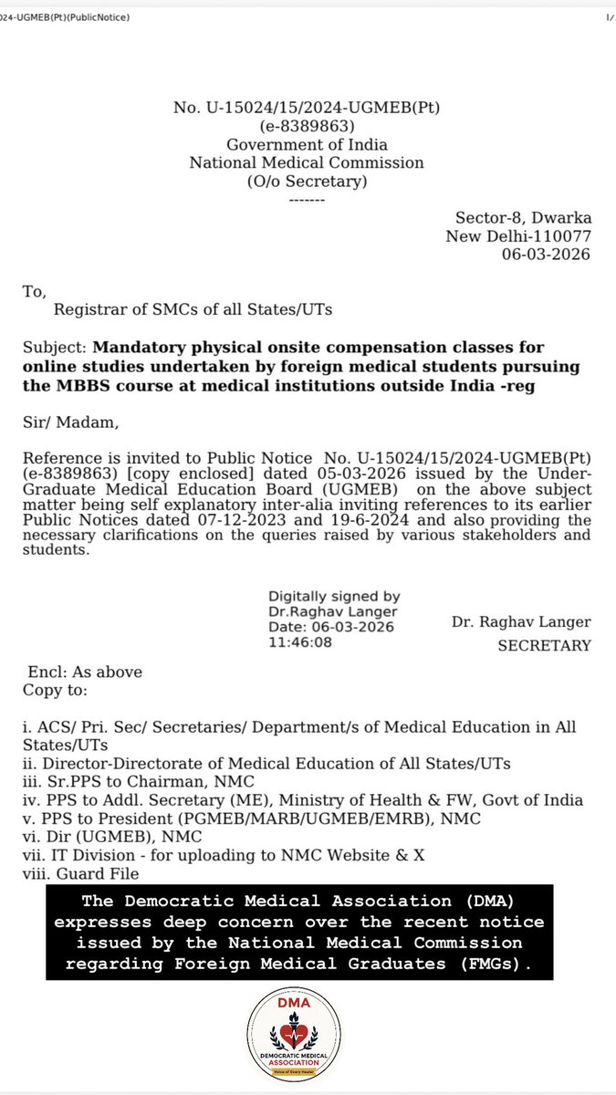 DEMOCRATIC MEDICAL ASSOCIATION (DMA INDIA) tweet media